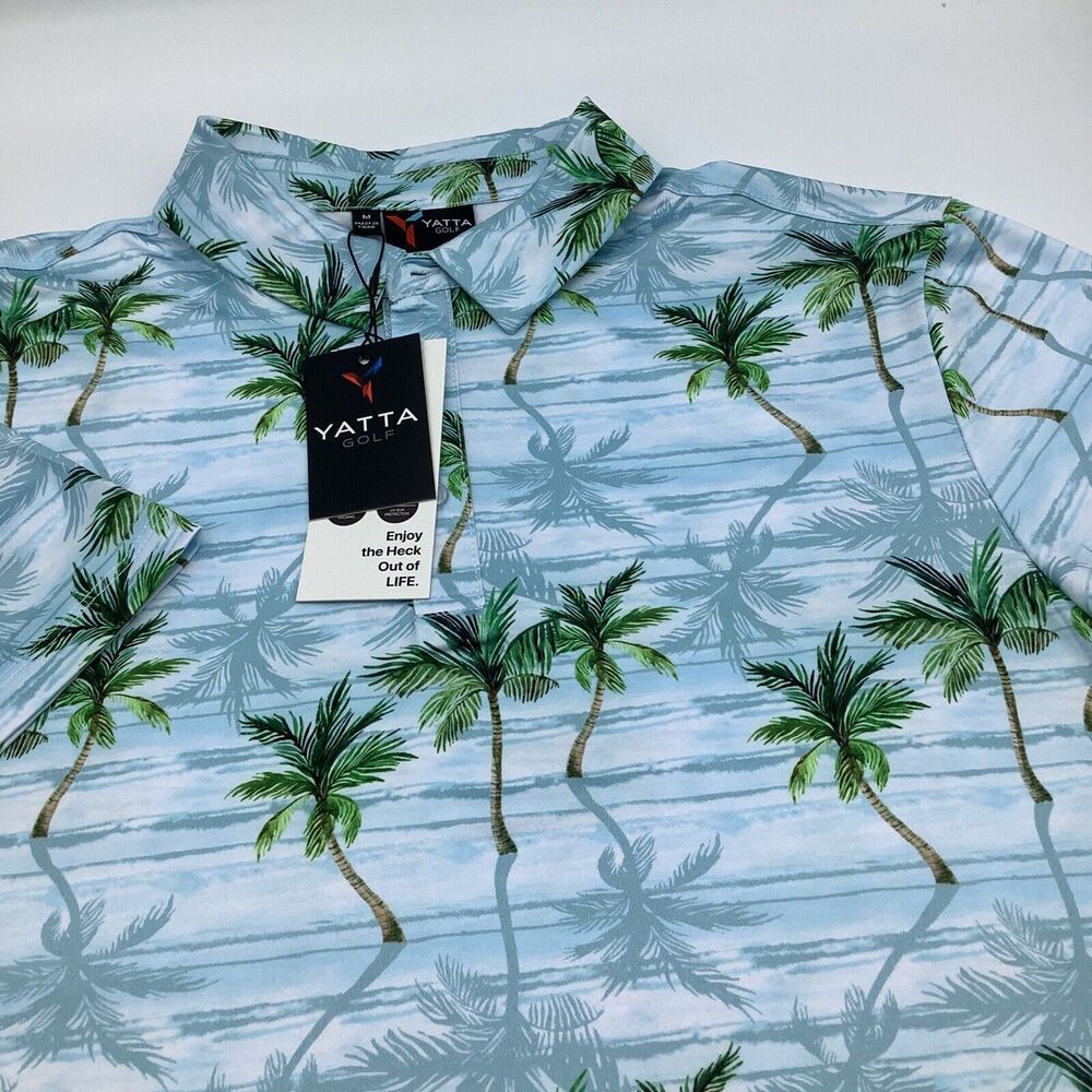 Yatta Golf Mens Makani Olu Olu Short Sleeve Golf‎ Polo Size Medium NWT